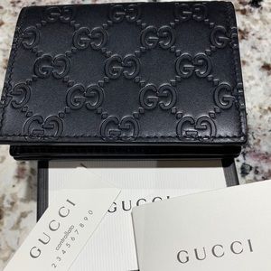 Authentic Gucci black signature card case